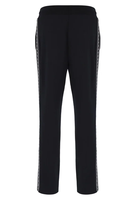 Pantalon droit Layton noir avec bande décorative