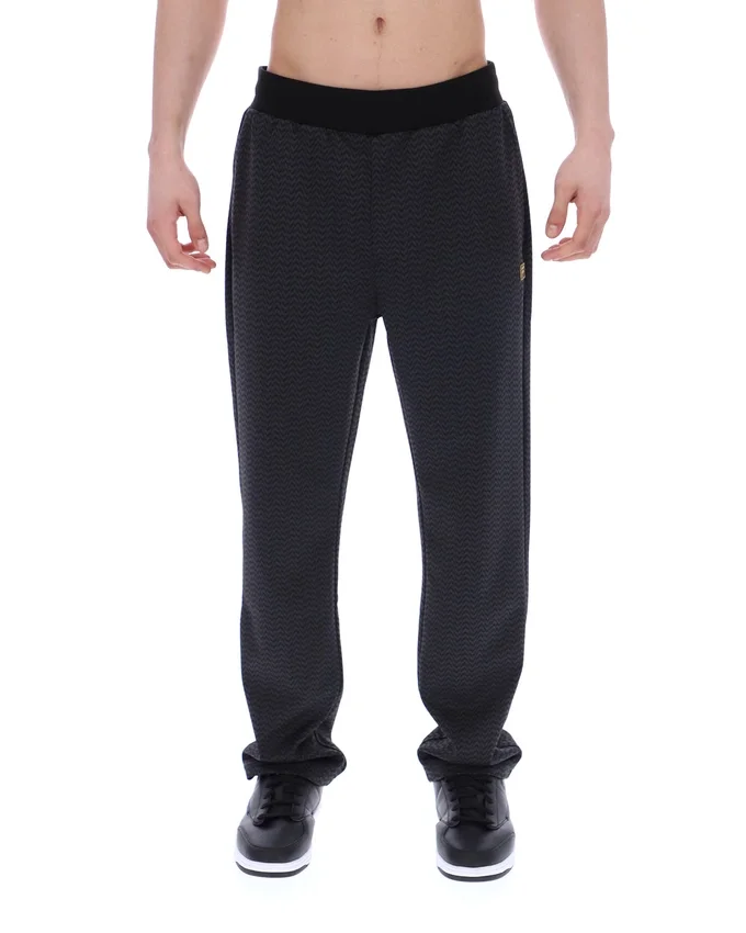 Pantalon Edward à chevrons noir