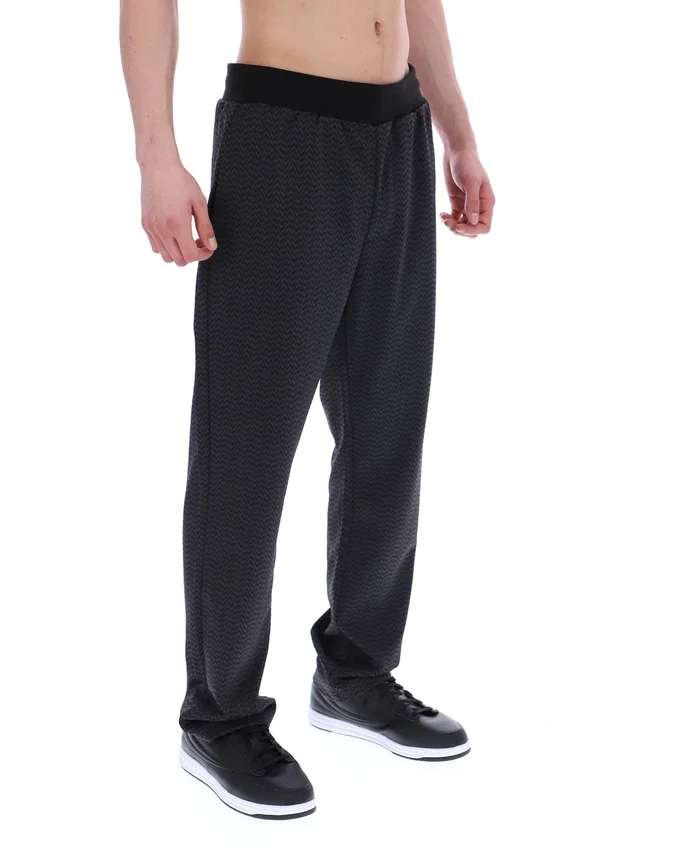 Pantalon Edward à chevrons noir
