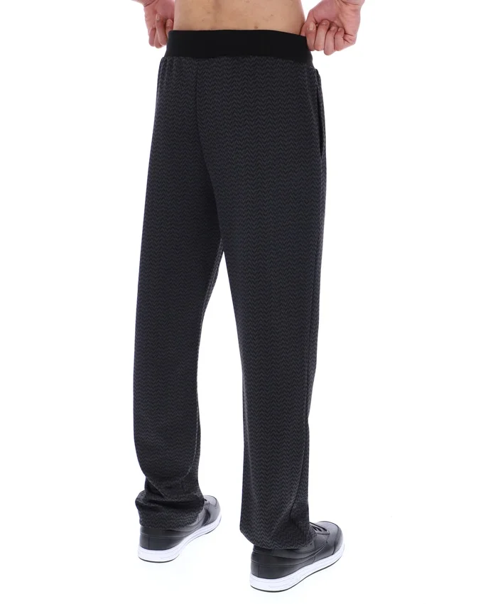 Pantalon Edward à chevrons noir