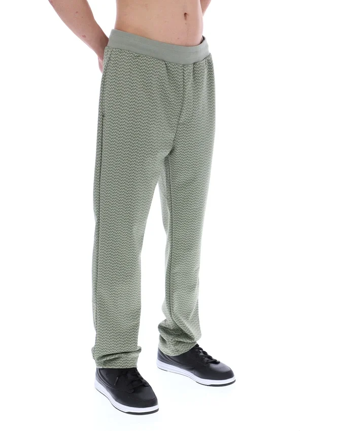 Pantalon Edward à motif chevrons couleur écume de mer