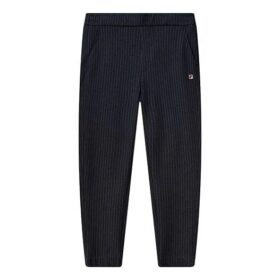 Pantalon long décontracté en maille droite à rayures, bleu
