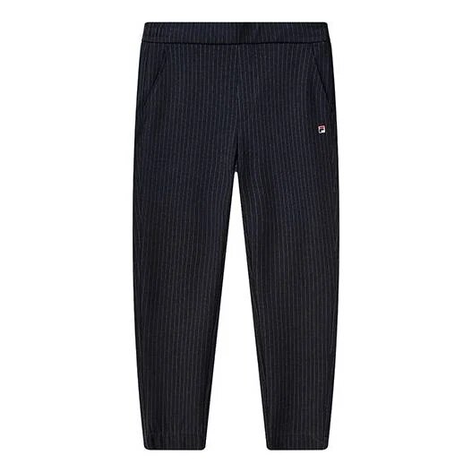 Pantalon long décontracté en maille droite à rayures, bleu