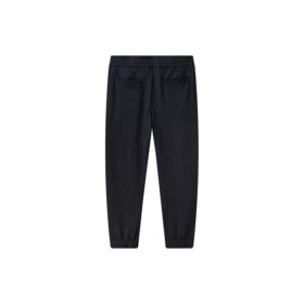 Pantalon long décontracté en maille droite à rayures, bleu