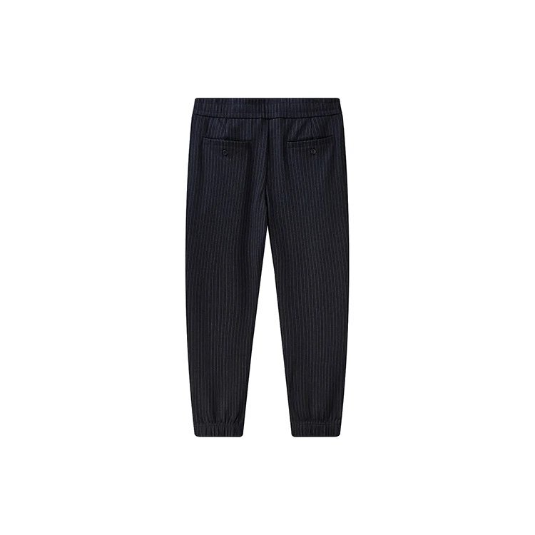 Pantalon long décontracté en maille droite à rayures, bleu
