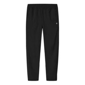 Pantalon long droit décontracté en tissu tissé, fin et léger, noir