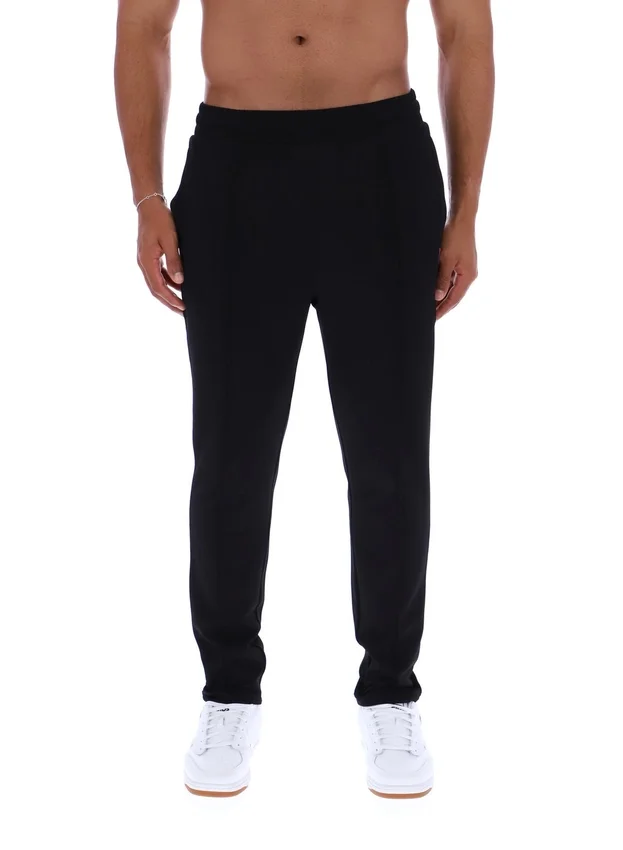 Pantalon slim noir Molveno à plis creusés