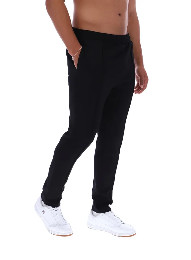 Pantalon slim noir Molveno à plis creusés