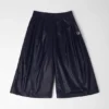 Pantalon évasé à plis bleu nuit