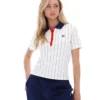 Polo ajusté BB1 à fines rayures Gardenia Bai