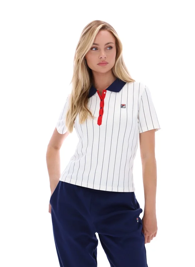 Polo ajusté BB1 à fines rayures Gardenia Bai