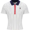 Polo ajusté BB1 à fines rayures Gardenia Bai