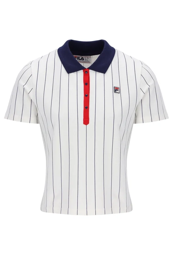 Polo ajusté BB1 à fines rayures Gardenia Bai