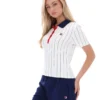 Polo ajusté BB1 à fines rayures Gardenia Bai