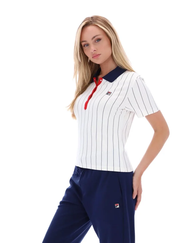 Polo ajusté BB1 à fines rayures Gardenia Bai
