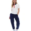 Polo ajusté BB1 à fines rayures Gardenia Bai