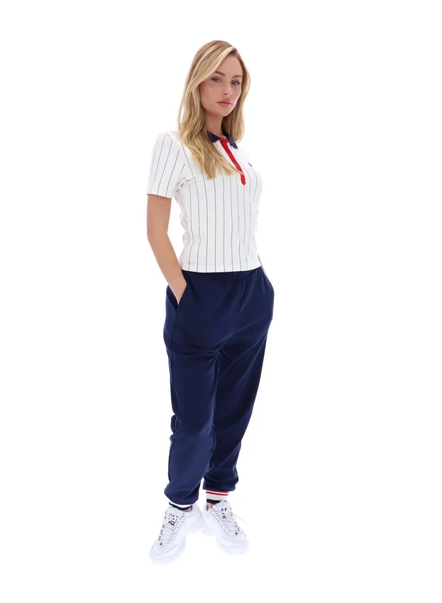 Polo ajusté BB1 à fines rayures Gardenia Bai