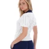 Polo ajusté BB1 à fines rayures Gardenia Bai