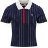 Polo ajusté Fila Navy Bai BB1 à rayures fines