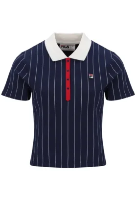 Polo ajusté Fila Navy Bai BB1 à rayures fines