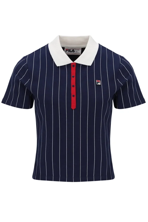 Polo ajusté Fila Navy Bai BB1 à rayures fines