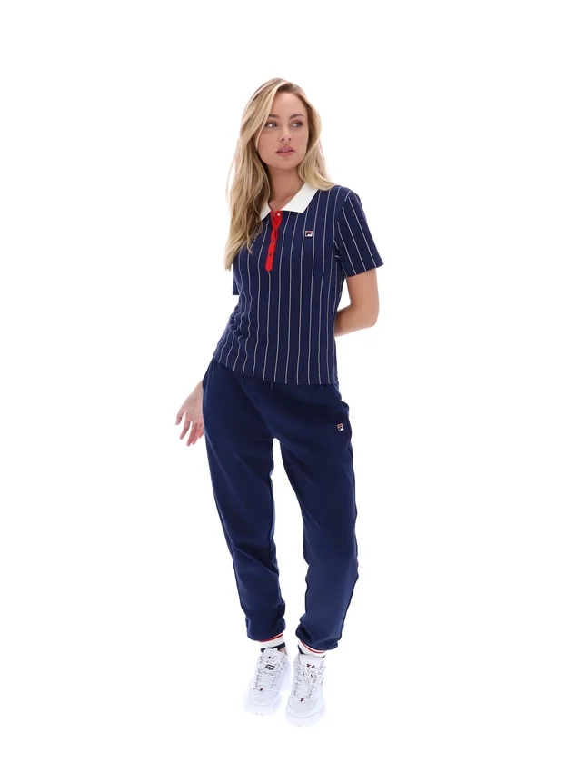Polo ajusté Fila Navy Bai BB1 à rayures fines