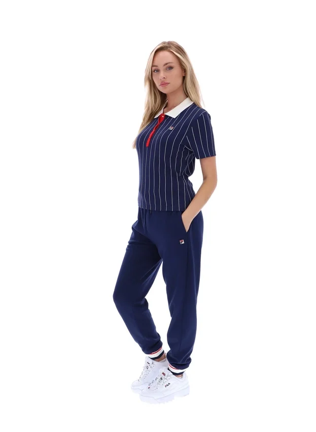 Polo ajusté Fila Navy Bai BB1 à rayures fines