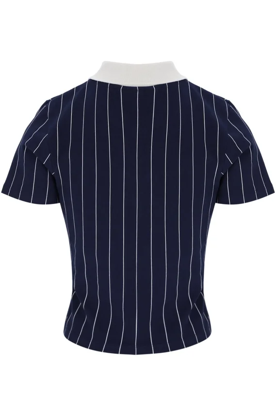 Polo ajusté Fila Navy Bai BB1 à rayures fines