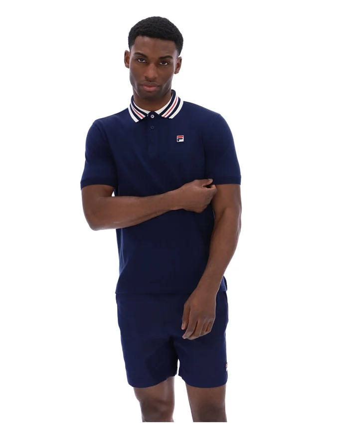 Polo basique Fila Achille Heritage Tape bleu marine