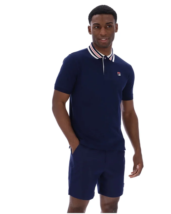 Polo basique Fila Achille Heritage Tape bleu marine