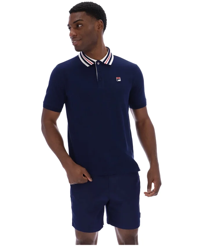 Polo basique Fila Achille Heritage Tape bleu marine
