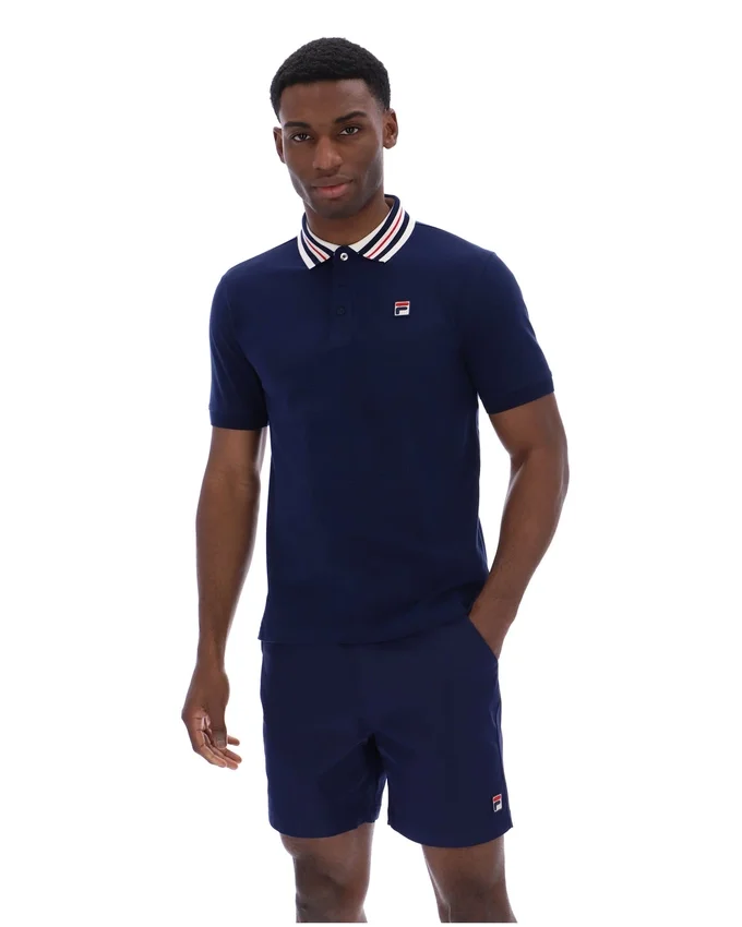 Polo basique Fila Achille Heritage Tape bleu marine