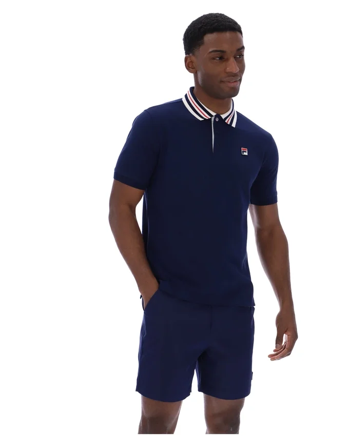 Polo basique Fila Achille Heritage Tape bleu marine
