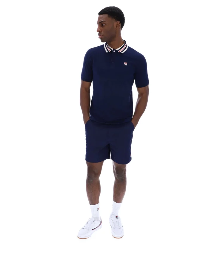 Polo basique Fila Achille Heritage Tape bleu marine