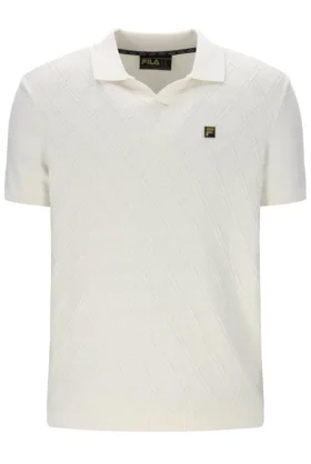 Polo à col ouvert en maille Denny Diamond, couleur lait de coco