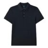 Polo décontracté à manches courtes, couleur unie et respirant, bleu marine