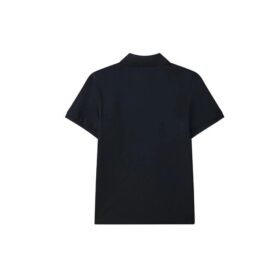 Polo décontracté à manches courtes, couleur unie et respirant, bleu marine