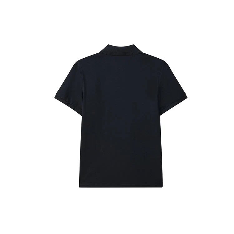 Polo décontracté à manches courtes, couleur unie et respirant, bleu marine