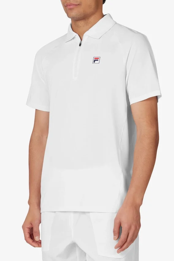 Polo de tennis blanc à manches courtes