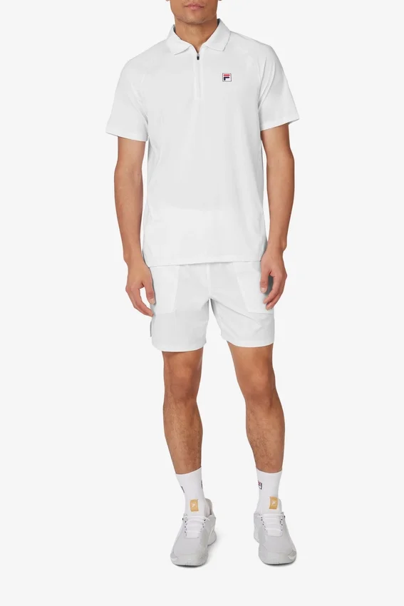 Polo de tennis blanc à manches courtes