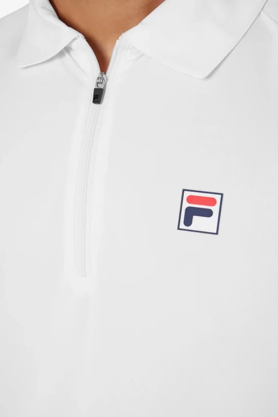 Polo de tennis blanc à manches courtes