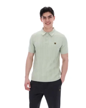 Polo en maille Barns couleur écume de mer