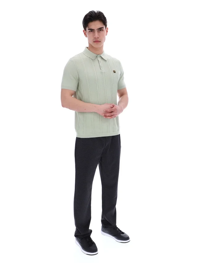 Polo en maille Barns couleur écume de mer