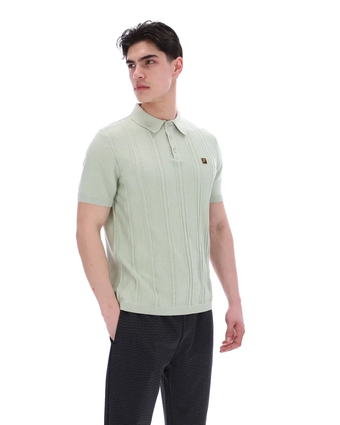 Polo en maille Barns couleur écume de mer