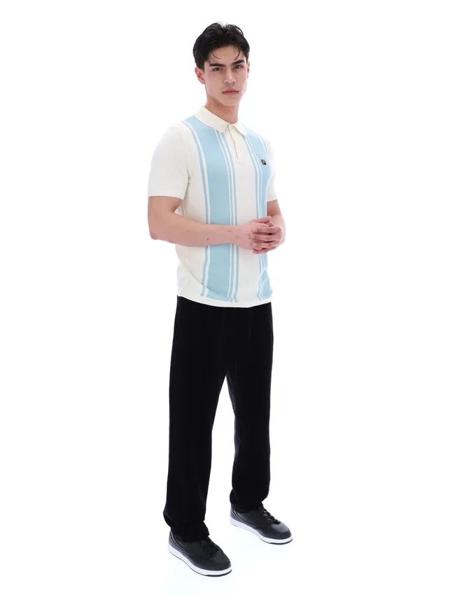 Polo en maille « Buddy Bowling Style » bleu sterling