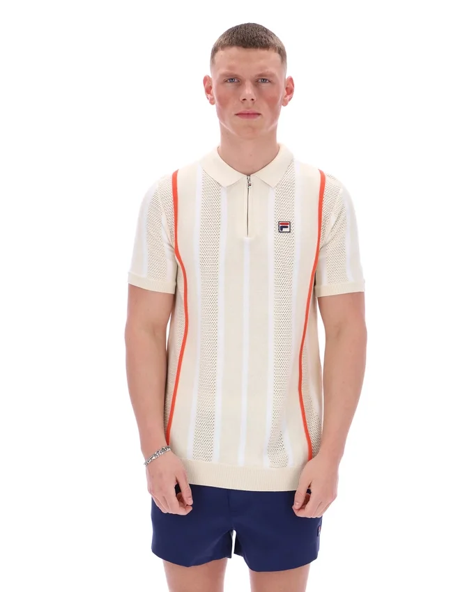 Polo en maille patchwork au crochet Giorgio de Tapioca
