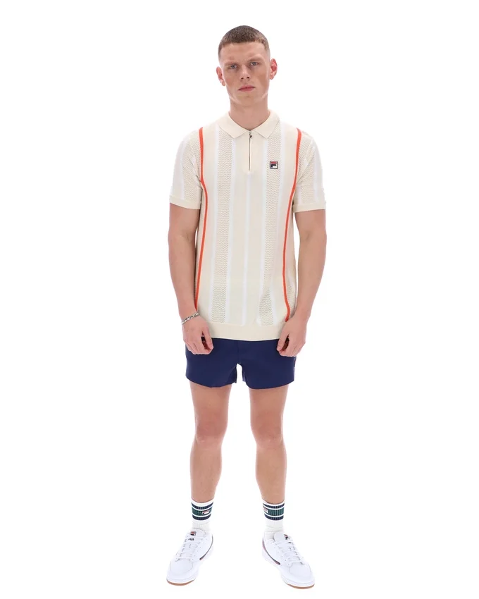 Polo en maille patchwork au crochet Giorgio de Tapioca