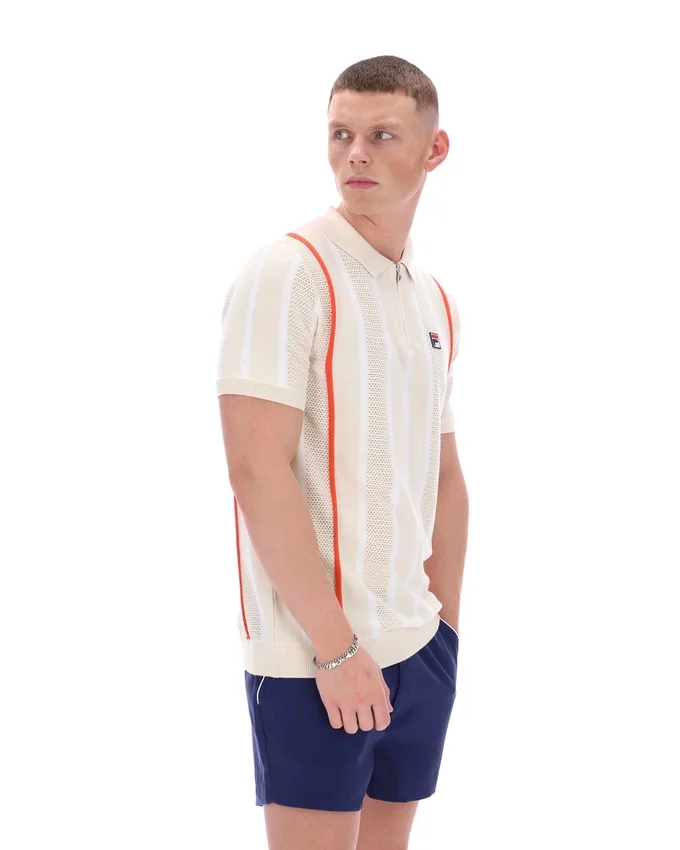Polo en maille patchwork au crochet Giorgio de Tapioca