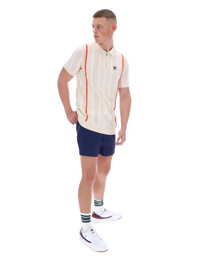 Polo en maille patchwork au crochet Giorgio de Tapioca