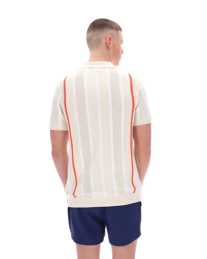 Polo en maille patchwork au crochet Giorgio de Tapioca